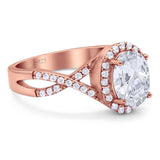 Art Deco Oval Natural Stone Twisted Ring