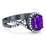 Art Deco Oval Natural Stone Twisted Ring