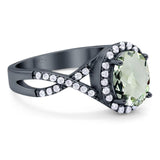 Art Deco Oval Natural Stone Twisted Ring