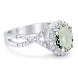 Art Deco Oval Natural Stone Twisted Ring