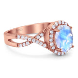 Art Deco Oval Natural Stone Twisted Ring