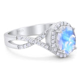 Art Deco Oval Natural Stone Twisted Ring