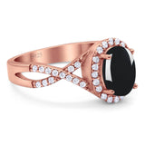 Art Deco Oval Natural Stone Twisted Ring