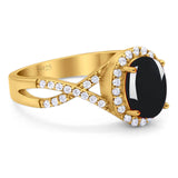 Art Deco Oval Natural Stone Twisted Ring