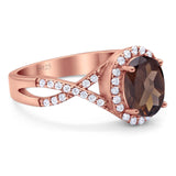 Art Deco Oval Natural Stone Twisted Ring