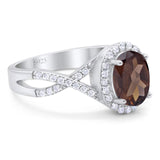 Art Deco Oval Natural Stone Twisted Ring