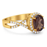 Art Deco Oval Natural Stone Twisted Ring