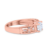 Art Deco Round Natural Stone Filigree Ring