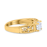 Art Deco Round Natural Stone Filigree Ring