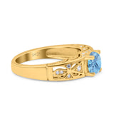 Art Deco Round Natural Stone Filigree Ring