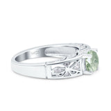 Art Deco Round Natural Stone Filigree Ring