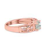 Art Deco Round Natural Stone Filigree Ring