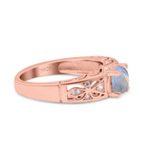 Art Deco Round Natural Stone Filigree Ring