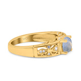 Art Deco Round Natural Stone Filigree Ring