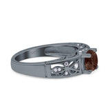 Art Deco Round Natural Stone Filigree Ring