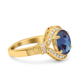 Art Deco Oval Natural Stone Halo Ring