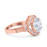 Art Deco Oval Natural Stone Halo Ring