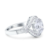 Art Deco Oval Natural Stone Halo Ring