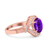 Art Deco Oval Natural Stone Halo Ring