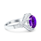 Art Deco Oval Natural Stone Halo Ring