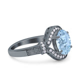 Art Deco Oval Natural Stone Halo Ring