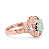 Art Deco Oval Natural Stone Halo Ring