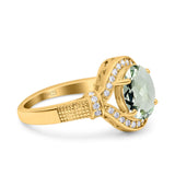 Art Deco Oval Natural Stone Halo Ring