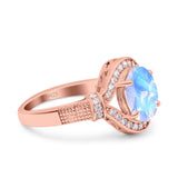 Art Deco Oval Natural Stone Halo Ring