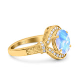 Art Deco Oval Natural Stone Halo Ring