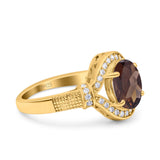 Art Deco Oval Natural Stone Halo Ring