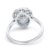Pear Teardrop Halo Natural Diamond Ring