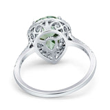 Pear Teardrop Halo Natural Diamond Ring
