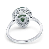Pear Teardrop Halo Natural Diamond Ring