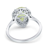 Pear Teardrop Halo Natural Diamond Ring