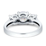 Three Stone Round Cubic Zirconia Gold Ring