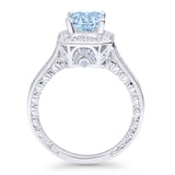 Princess Cut Halo Art Deco Gold Ring