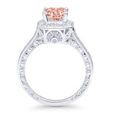 Princess Cut Halo Art Deco Gold Ring