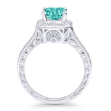 Princess Cut Halo Art Deco Gold Ring