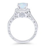 Princess Cut Halo Art Deco Gold Ring