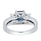 Three Stone Emerald Cut Gold Ring