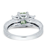 Three Stone Emerald Cut Gold Ring
