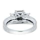Three Stone Emerald Cut Gold Ring