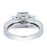 Three Stone Emerald Cut Gold Ring