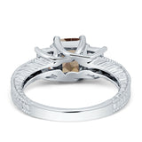 Three Stone Emerald Cut Gold Ring