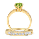 Two Piece Round Solitaire Half Eternity Cathedral Ring