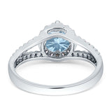 Round CZ Halo Split Shank Gold Ring