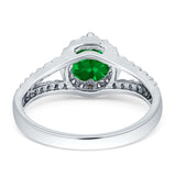 Round CZ Halo Split Shank Gold Ring