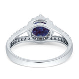 Round Halo Split Shank Gold Ring