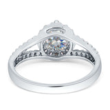 Round Halo Split Shank Gold Ring