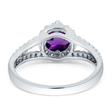 Round Halo Split Shank Gold Ring